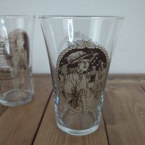 Genuine Coca-Cola 16oz Vintage Style Flare Glasses (2)